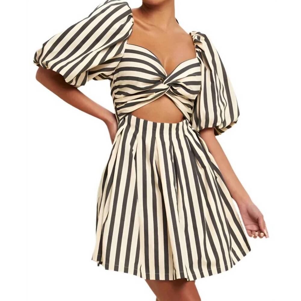 NEW LUXXEL liliana mini dress in black/ ecru